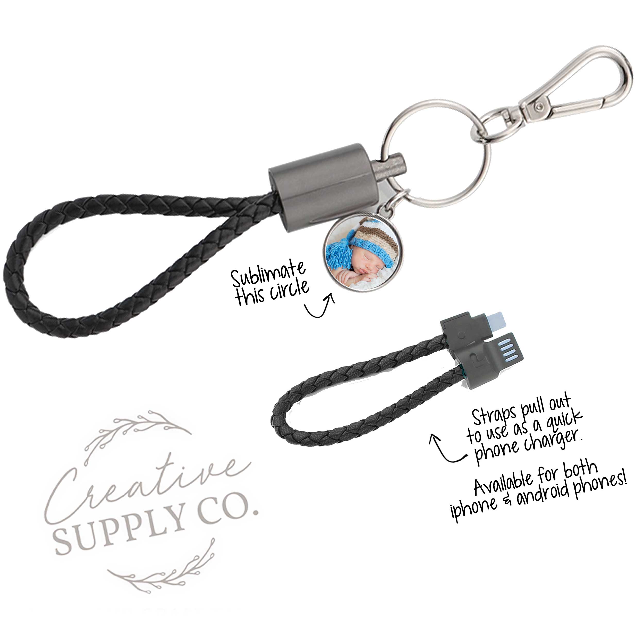 Sublimation Keychain Photo Key Chain USB charger – MyCreativeSupply